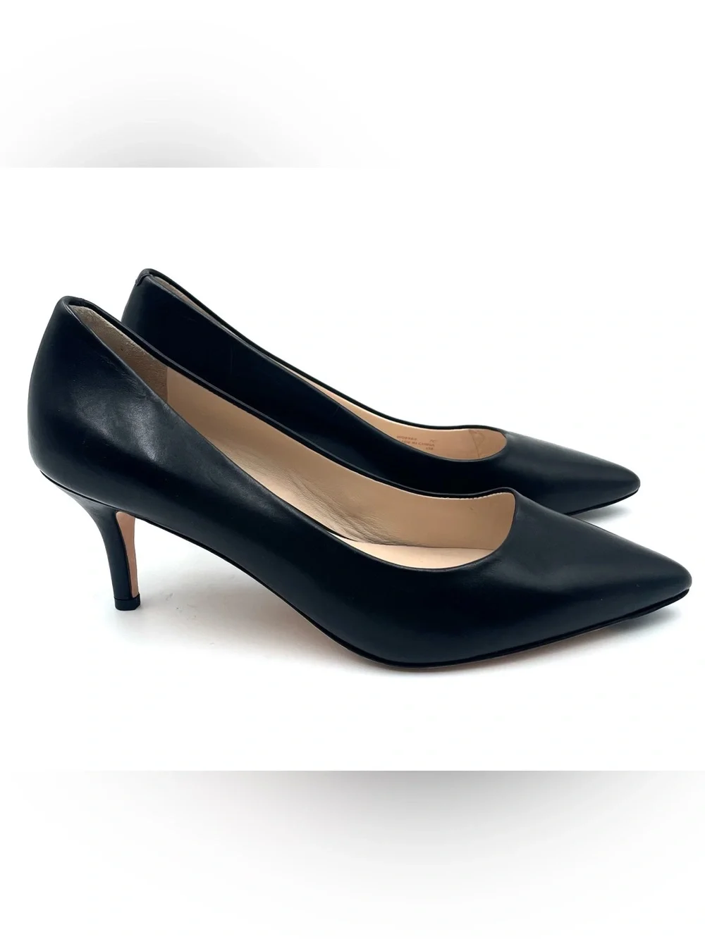 Cole Haan Black Leather Pointed Toe Pumps Size 7.5
